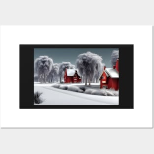 Winter landscape Posters and Art